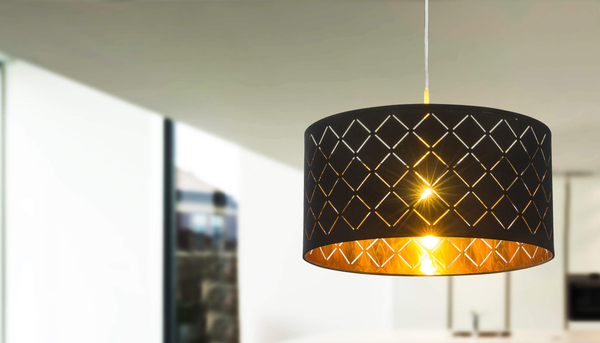 Wisząca lampa Clarke 15229H okrągła ażurowa czarna złota
