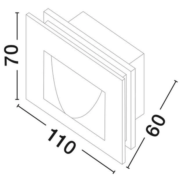 Lampa ścienna wpustowa Tartagal LE71444 schodowa prostokątna LED 3W 3000K zewnętrzna IP54 ciemnoszara