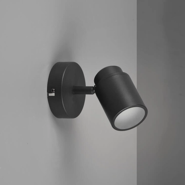 Regulowany reflektorek ścienny ANGELO 880400132 IP44 czarny