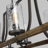 Lampa wisząca podłużna QN-ANGELO8-ISLE drewniana czarna