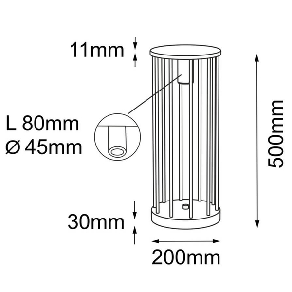 Stojąca lampa tarasowa Hagi 9906 Shilo IP54 cage metalowa czarna