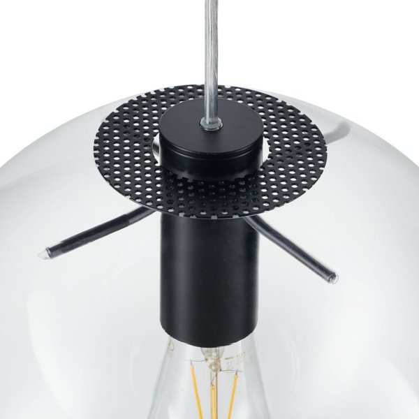 Okrągła lampa wisząca Tonda ST-8722P-XL black Step kula przezroczysta