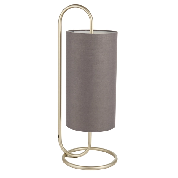 Stołowa lampa z abażurem L&-198089 Light& metalowa mosiądz szary