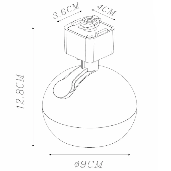Okrągły reflektor natynkowy Track 09953/01/31 Lucide bańka biały