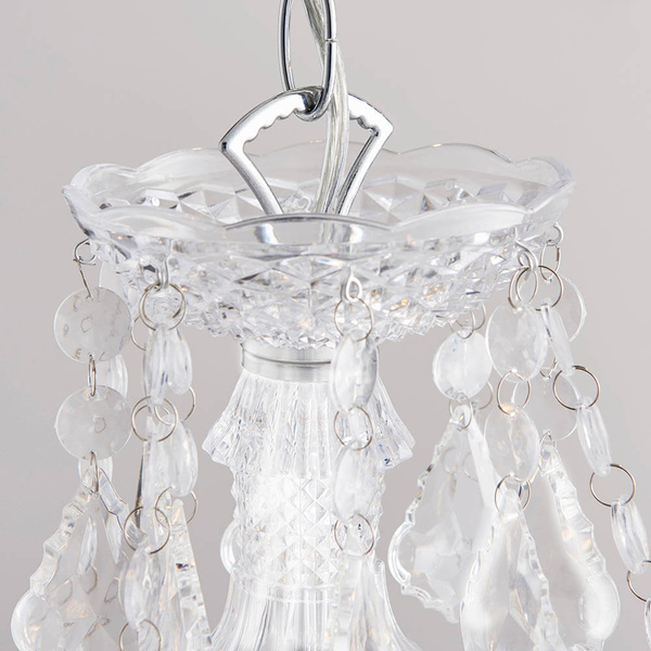 Pałacowy żyrandol glamour Clarence 308-8-4CL chrom przezroczysty