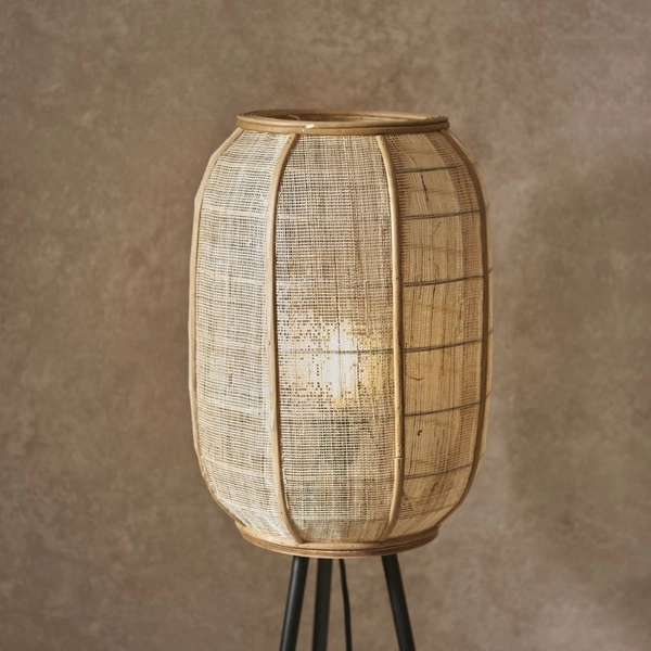 Lampa stojąca na trójnogu Tanah 93136/76 boho beż czarna