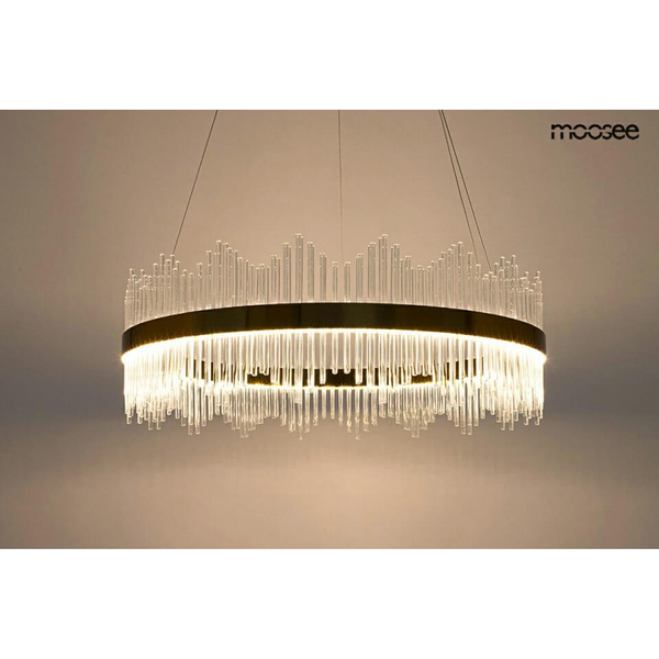 Wisząca lampa Florens MSE010100364 Moosee LED 46W 3000K do sypialni złoty biały