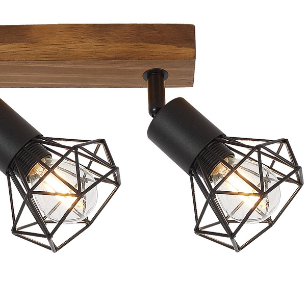 Czarne klatki druciane Zeus 3139 regulowany plafon natynkowy salonowy