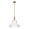Szklana wisząca lampa Brecken QZ-BRECKEN-2P-AB-ABG biała mosiądz