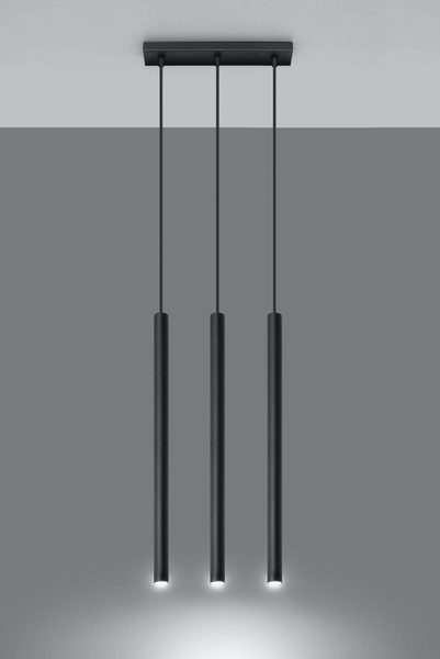 LAMPA wisząca PASTELLO SL.0470 Sollux metalowa listwa tuby sople czarne