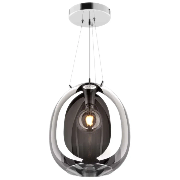 Skandynawska lampa wisząca MOON P19066B-D38 szklana chrom lustrzany