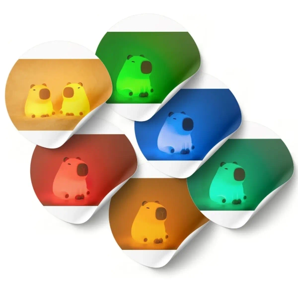 Nocna lampka do pokoju dziecięcego Kapibara 329004 LED 1W 3000K RGB beżowa