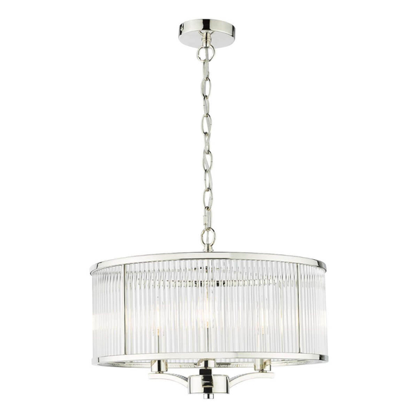 Szklana lampa wisząca Evelyn EVE0338 do jadalni srebrny przezroczysty