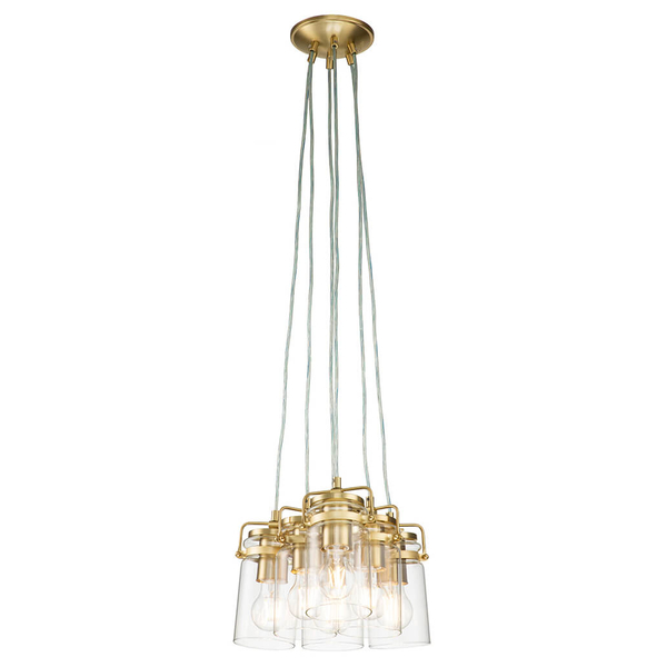 Wielopunktowa lampa zwis Brinley KL-BRINLEY6-BB Kichler przezroczysta mosiądz