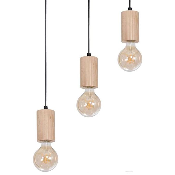 LAMPA skandynawska LINES MLP8826 Milagro wisząca OPRAWA drewniany ZWIS tuby na listwie drewno czarne