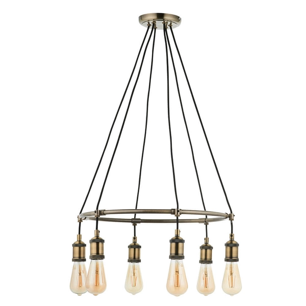 Salonowa lampa wisząca retro Hal 99914 nad stół antyczny mosiądz