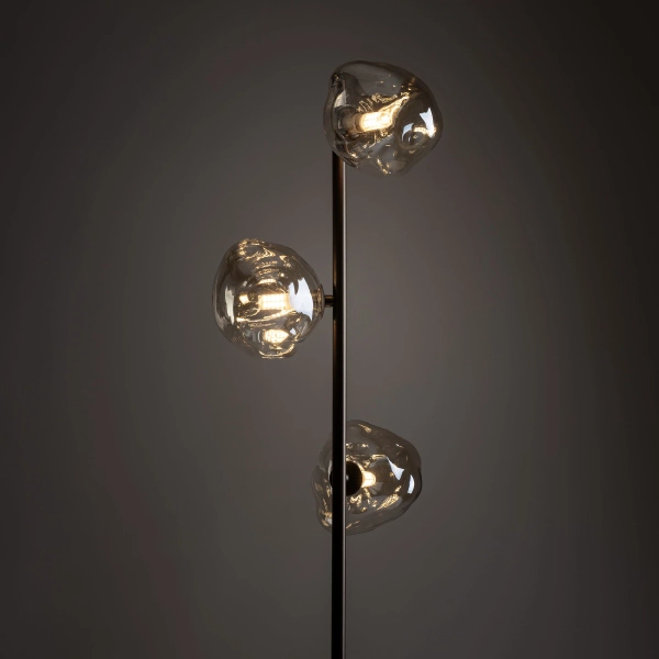 Stojąca lampa do sypialni Lava Brown 16150 szklane klosze brązowy