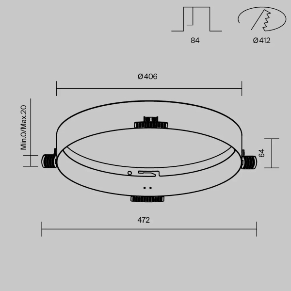Pierścień do lamp wpuszczanych Zon DLA032-TRS45-W biała