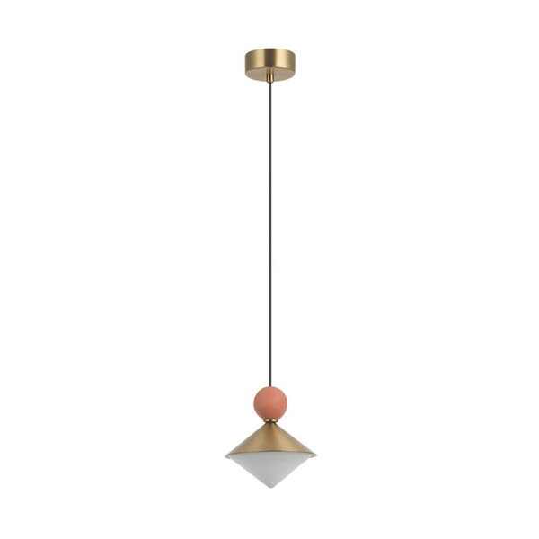 Ściemnialna lampa wisząca 25100 LED 8W 3000K mosiądz beżowa