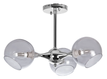 Loftowa lampa sufitowa VEN C854-3 szklana modernistyczna chrom przydymiona