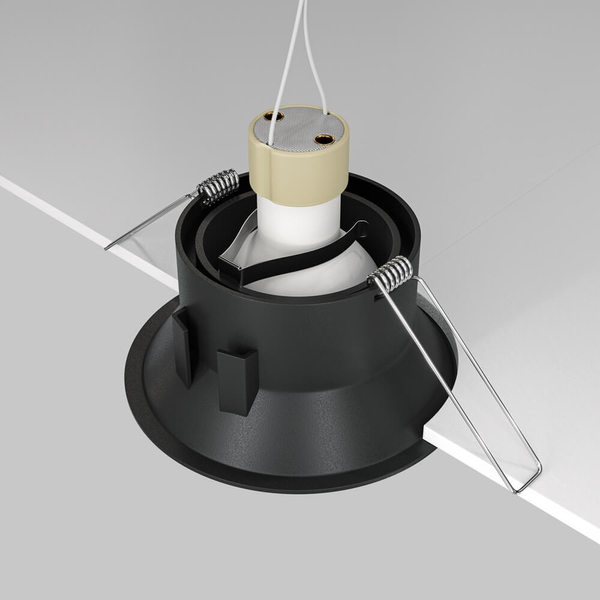 Sufitowe oczko podtynkowe Dot DL028-2-01B metalowe czarne