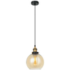 Wisząca LAMPA skandynawska CARDENA MDM-4330/1 GD+AMB Italux loftowa OPRAWA szklany ZWIS kula ball bursztynowy