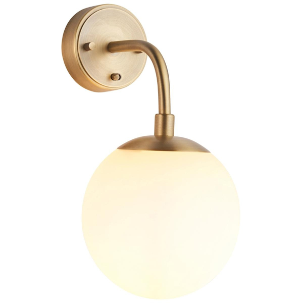 Ścienna lampa nad łóżko L&-191892 Light& szklana kula mosiądz