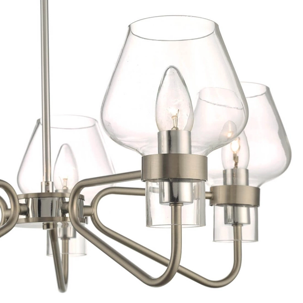 Sufitowa lampa szklana Keta KET5446 do jadalni przezroczysta chrom