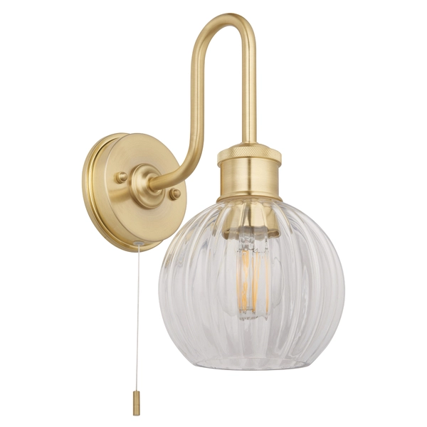 Lampa ścienna szklana kula L&-195507 Light& do czytania IP44 mosiądz