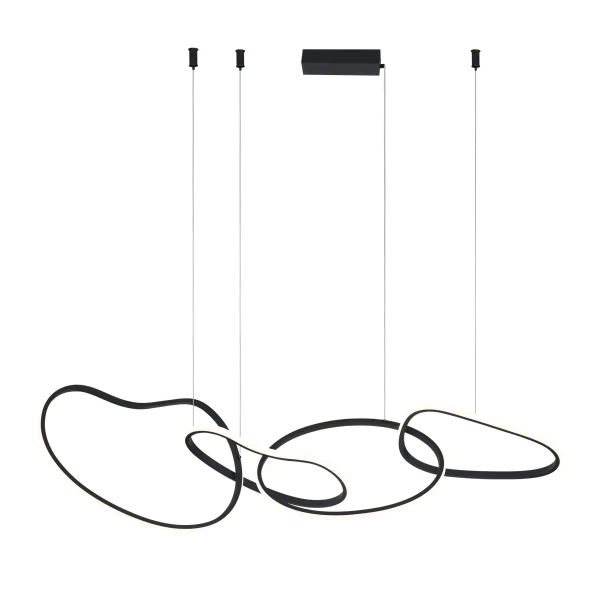 Lampa wisząca pierścienie Fonte PND-22412-S4-BK LED 60W 3000-6000K czarny