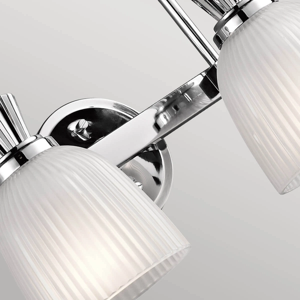 Lampa ścienna do łazienki Cora KL-CORA2-BATH Kichler szkło żebrowane IP44 białe chrom
