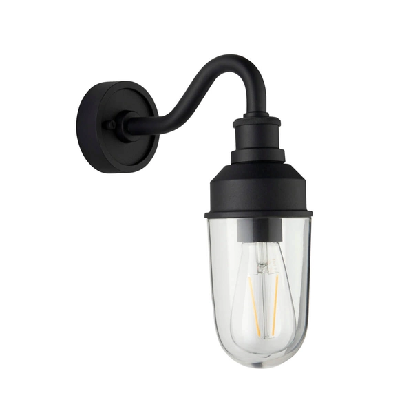 Metalowa lampa elewacyjna L&-195886 IP44 czarny przezroczysty