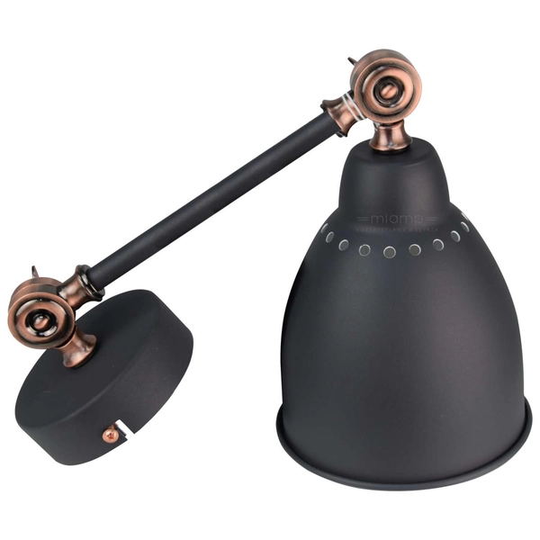 Kinkiet LAMPA ścienna SONNY MB-HN5010-1-B Italux metalowa OPRAWA regulowana na wysięgniku reflektorek loft grafitowy