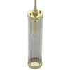Glamour LAMPA wisząca Fiatto l Old Gold Orlicki Design szklana OPRAWA tuba ZWIS crystal złoty przezroczysty