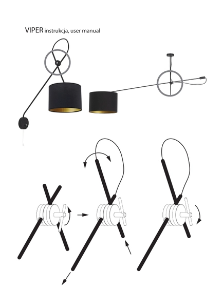 Nowoczesna lampa sufitowa Viper 6641 abażurowa czarna do salonu