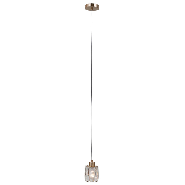 Szklana lampa wisząca Torno PND-40813-1-HBR tuba złoty przezroczysty