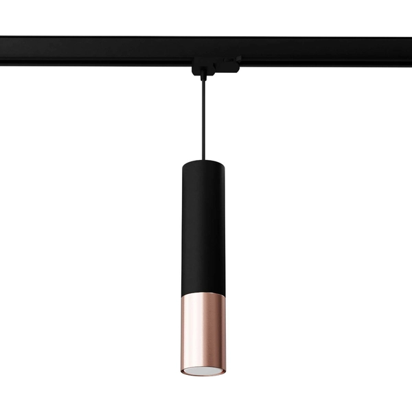 Lampa wisząca tuba 3-fazowa LOOPEZ MYL.00012 z żarówką czarny miedziany