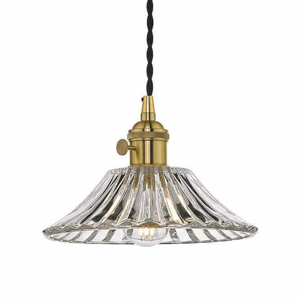 Jadalniana lampa wisząca Hadano HAD3640-04 Dar Lighting mosiądz przezroczysta