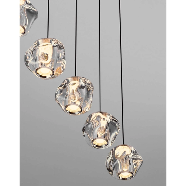 Ledowa lampa zwis CHEPEN LE44644 25W 3000K wielopunktowa czarny chrom