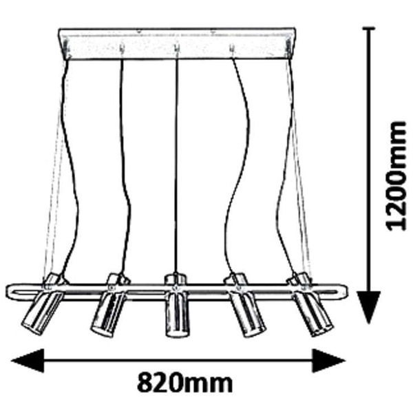 LAMPA wisząca RAVEN 6430 Rabalux regulowana OPRAWA metalowe tuby LED 25W 3000K ZWIS linki przewody czarne złote