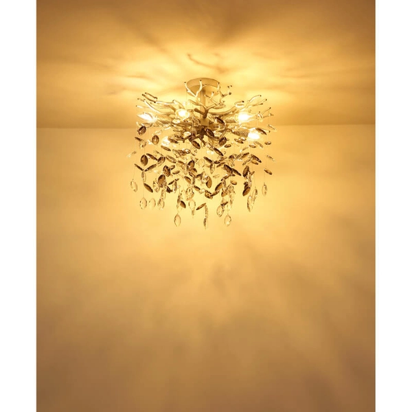 Sufitowa lampa glamour Queena 64138DS kryształowa srebrna