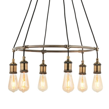 Salonowa lampa wisząca retro Hal 99914 nad stół antyczny mosiądz