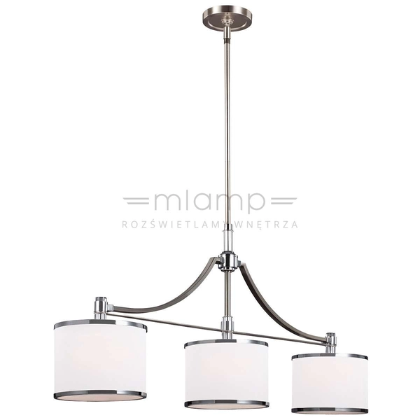 Żyrandol LAMPA wisząca PROSPECT PARK FE-PROSPECT-PARK-3P Elstead FEISS abażurowa OPRAWA zwis klasyczny nikiel satynowany biały