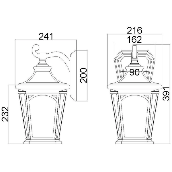 Zewnętrzna LAMPA ścienna Bedford QZ-BEDFORD2-M Elstead QUOIZEL elewacyjna OPRAWA ogrodowa retro outdoor IP44 czarna przezroczysta