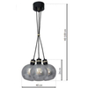 Wisząca LAMPA loftowa OMEGA MLP6532 Milagro szklana OPRAWA industrialny ZWIS kule balls czarne przezroczyste