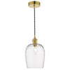 Szklana lampa wisząca Hadano HAD0140-03 Dar Lighting vintage mosiądz