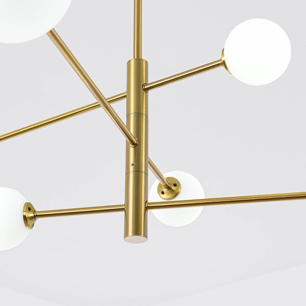 Loftowa LAMPA sufitowa DORADO LP-002/6P Light Prestige metalowa OPRAWA szklane kule plafon molekuły złote białe