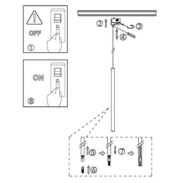 Wisząca tuba LUNGO LP-894/1P GD 3F Light Prestige do szynoprzewodu 3-fazowego złota