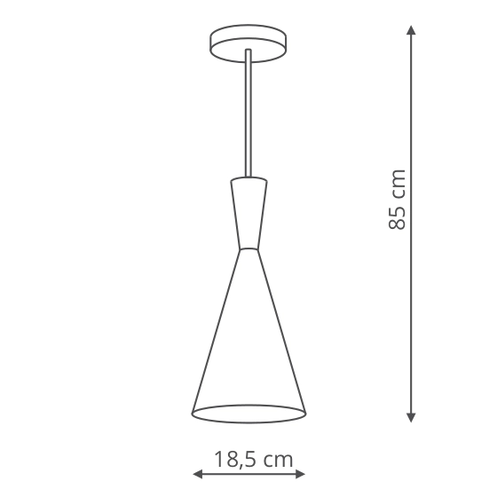 LAMPA wisząca GARDA LP-42011/1P BIAŁY Light Prestige metalowa OPRAWA zwis stożek biały