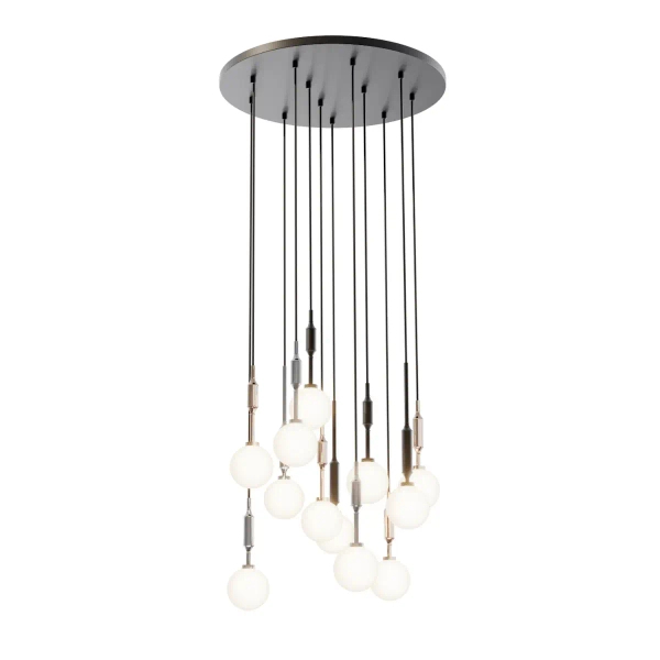 Jadalniana wisząca lampa Ero Multicolor XII OR86409 kaskada czarna chrom